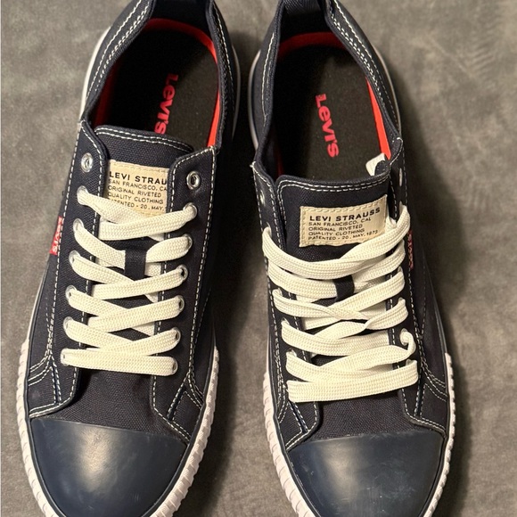 NWT LEVI’S Anikin Canvas Men's Navy Blue Sneakers Size 10 - Picture 4 of 10